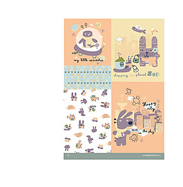 簡約素雅卡通印花