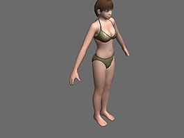3D泳裝青少年美女模型