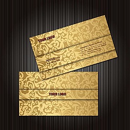 金色花紋名片設(shè)計(jì)