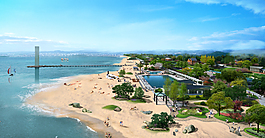 藍(lán)天海灘設(shè)計(jì)背景圖片高清psd下載