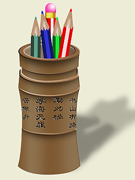 中國(guó)風(fēng)筆筒圖片高清AI下載