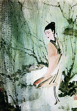 柳陰仕女圖