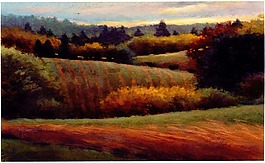 田间油画风景