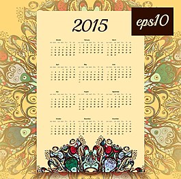 古典風(fēng)格2015年年歷圖片