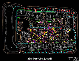 噴泉給排水總圖cad圖紙