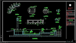 弧形水景墻剖面圖