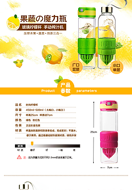 檸檬水杯產品詳情頁