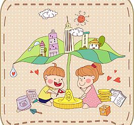 矢量插畫背景素材