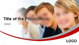 美女商務團隊扁平ppt模板