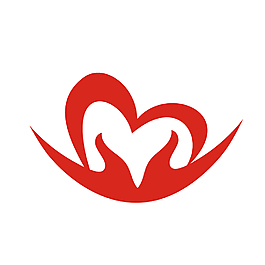 愛心與手結合的logo