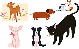 可愛動物矢量圖
