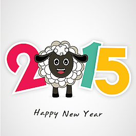 2015卡通黑臉綿羊藝術字矢量素材