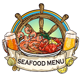 海鮮食物菜單設計矢量素材