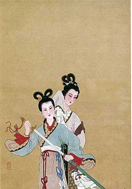 古典仕女 紅樓二尤