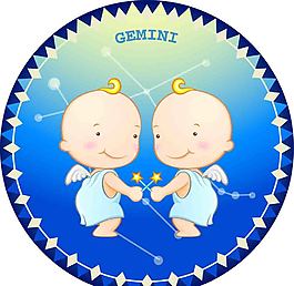 卡通双子座图片