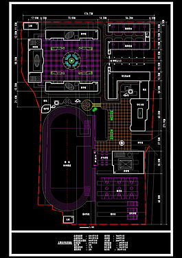 某中学校园总图cad图纸