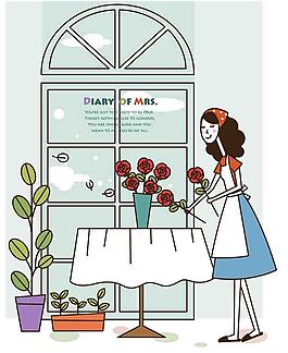 正在插花的家庭主婦圖片