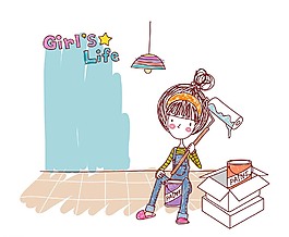 矢量卡通女孩
