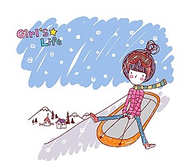 玩滑雪的女孩圖片