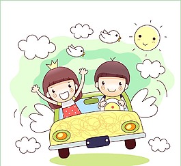 汽車上的孩子圖片