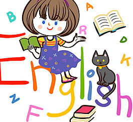 學(xué)習(xí)英語(yǔ)的女孩圖片