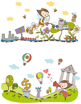 可愛矢量插畫