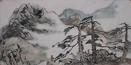 山水畫展板
