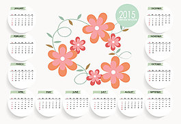 2015羊年浅色花朵日历