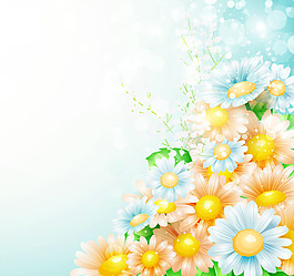 夢幻太陽菊背景矢量素材