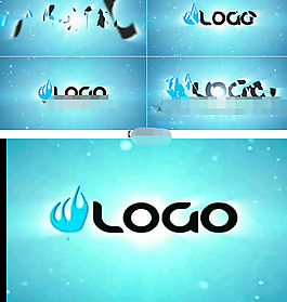 藍色LOGO演繹視頻背景下載