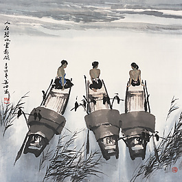 人在碧水云影間