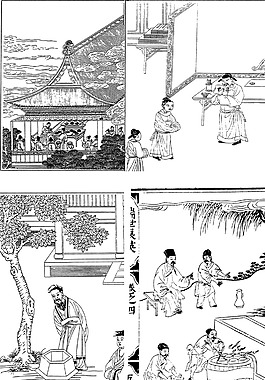 中國古人物線稿插畫素材80