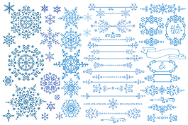藍(lán)色雪花紋與花邊