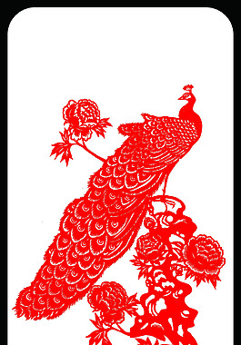 剪紙孔雀手機(jī)殼