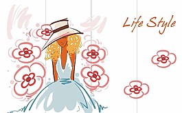 漂亮女人移門花紋