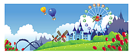 卡通 摩天輪 公園