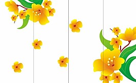 黃色小花移門花紋