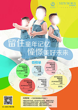 兒童攝影宣傳單模板PSD素材