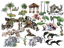 园林手绘植物景观