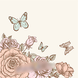 復(fù)古玫瑰花裝飾背景圖