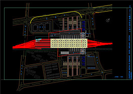 上海火車站南站建筑規(guī)劃cad圖紙素材