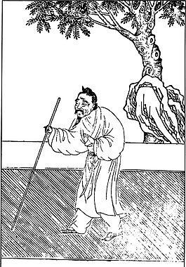 中國風古人物生活線稿插畫素材