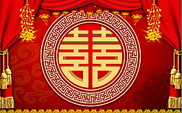 中式婚禮主背景