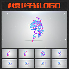 七彩滾動(dòng)粒子LOGO模板圖片