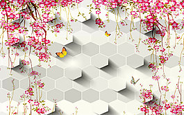 紫藤花朵時(shí)尚背景墻