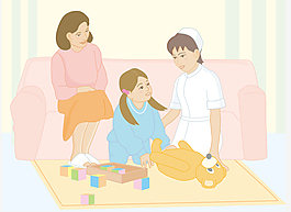 護士與媽媽和孩子