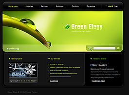 綠色清新風格flash網站模板