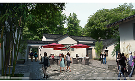 風景區(qū)中式建筑效果圖