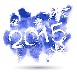 2015水彩雪花背景矢量素材
