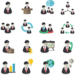 商務(wù)男士圖標背景矢量素材